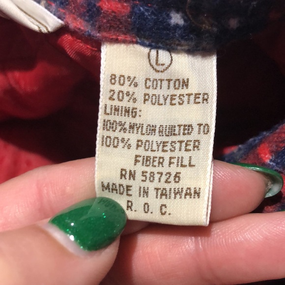 Timber Run red & blue plaid quilted shajacket size large - Picture 10 of 10